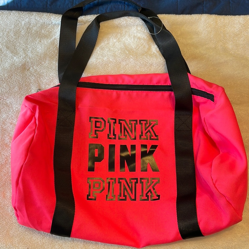 PINK hot pink duffel bag! Brand new